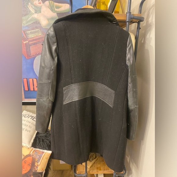 Leather wool coat - Picture 2 of 3